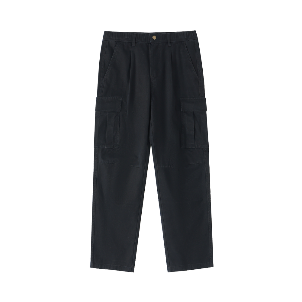 Men Cotton Elastic-Waist Cargo Pants