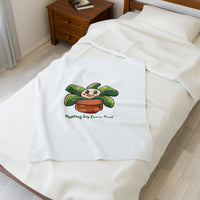Planting Joy Every Day Blanket | Plant Parent Humor, Sage Cream Botanical Doodle
