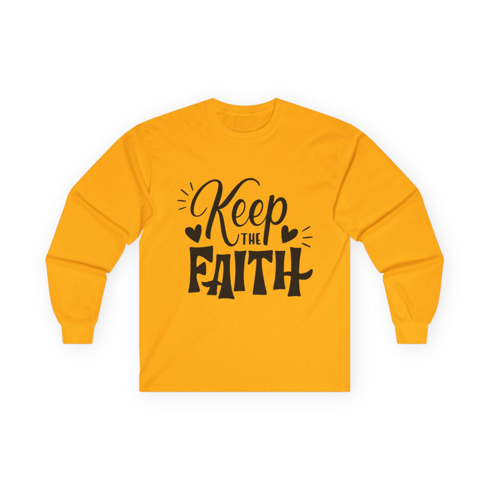 Keep The Faith Long Sleeve T-Shirt | Christian Scripture Faith Tee | Men's Christian Apparel By Gildan2400