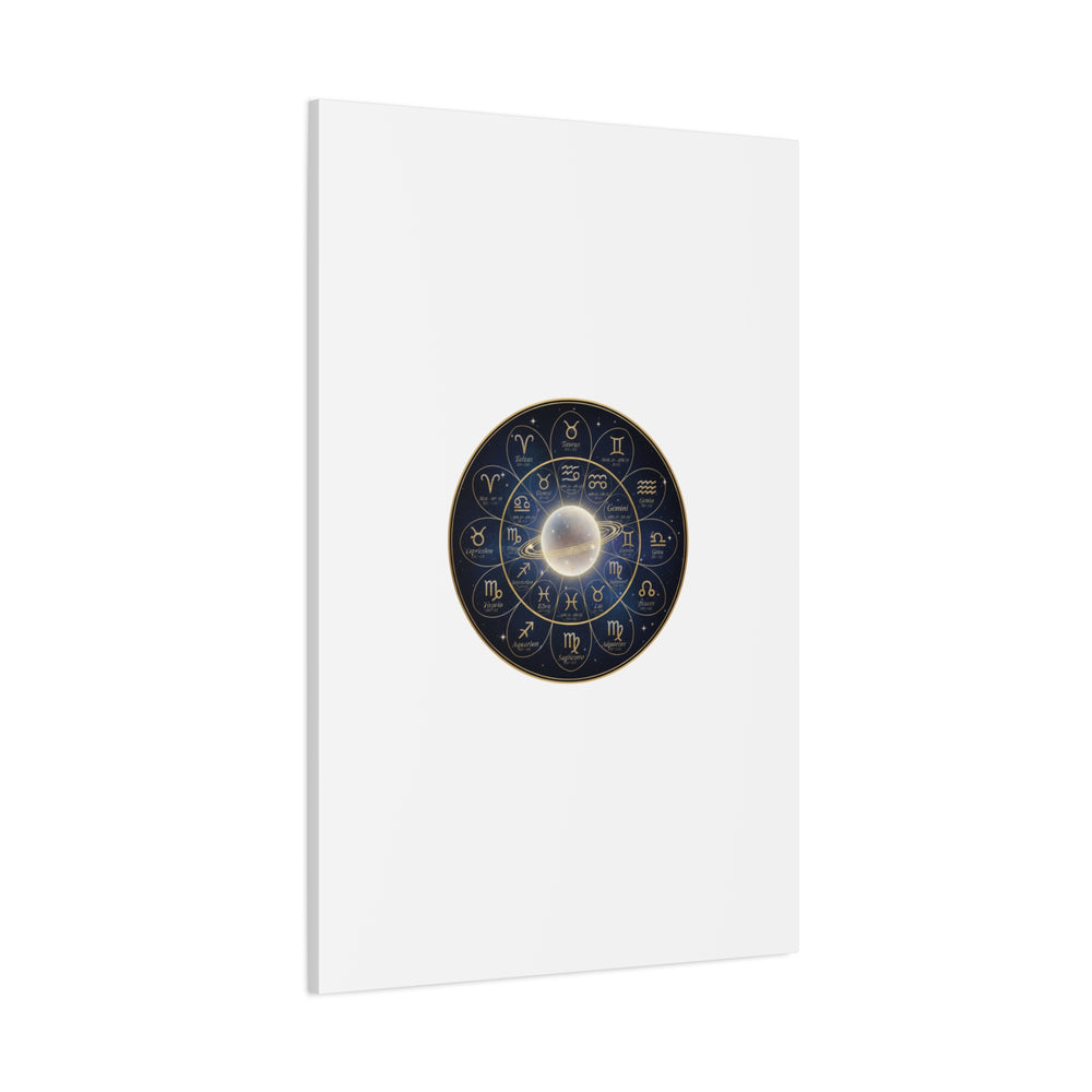 Zodiac Constellation Wheel Canvas, Astrology Art Print | Gold Foil Galaxy