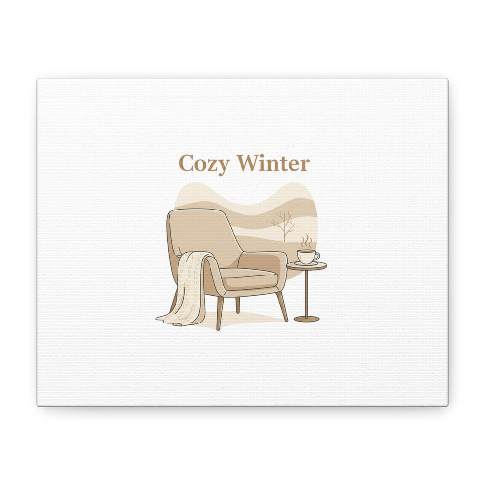 Cozy Winter minimal line art Canvas | Slow Life, soft life neutral wall decor