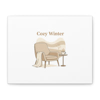 Cozy Winter minimal line art Canvas | Slow Life, soft life neutral wall decor