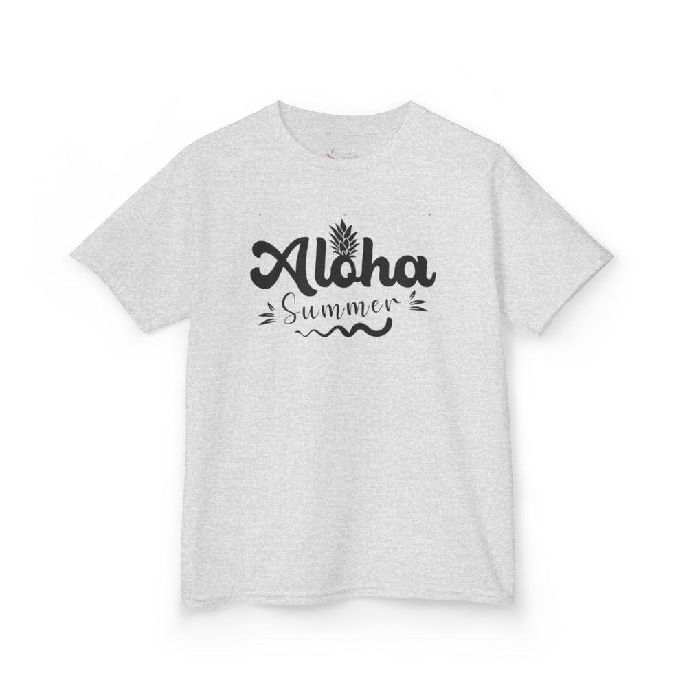 Gildan 5000B | Kids' "Aloha Summer" Graphic Tee – Soft Cotton Beach & Vacation T-Shirt