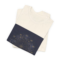 Zodiac Wheel Constellation Tee | Astrology Chart, Gold Foil Cosmic Design