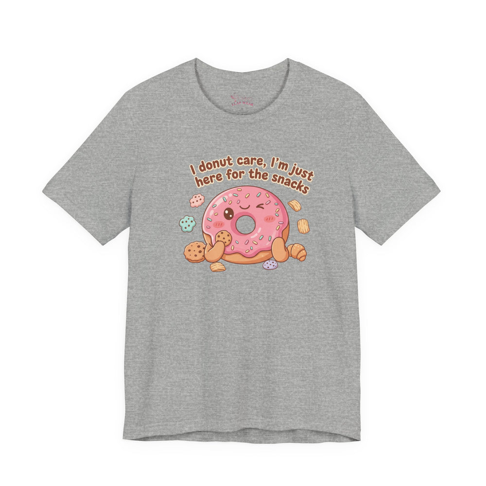 Bella+Canvas3001 | Donut I Donut Care Snack Pun Tee | food pun shirt, cute pastry tee