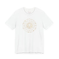 Bella+Canvas3001 | Leo Constellation Tee | Zodiac glyph, gold foil celestial design