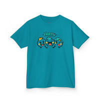 Gildan 5000B | "Happy Trio" Kids' Premium Cotton Graphic Tee | Little Smiles & Winks – Fun Cartoon Kids’ T-Shirt | Joyful Friends Unisex Kids' Summer Graphic Tee
