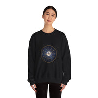 Zodiac Wheel Constellation Crewneck Sweatshirt | Astrology Cosmic Metallic