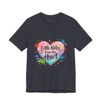 Bella+Canvas 3001 | "Little Notes from the Heart" Heart-Shaped Aesthetic T-Shirt | Little Notes from the Heart Tee | hand‑drawn marker effect, doodle art