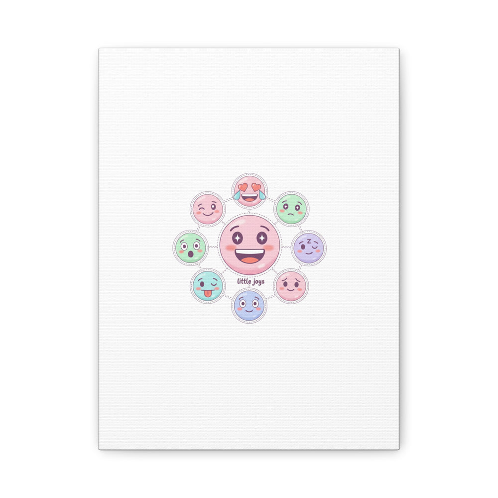 Hand-Drawn Emoticon Sticker Pattern Canvas | Cute Emoji Repeat Print