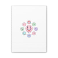 Hand-Drawn Emoticon Sticker Pattern Canvas | Cute Emoji Repeat Print