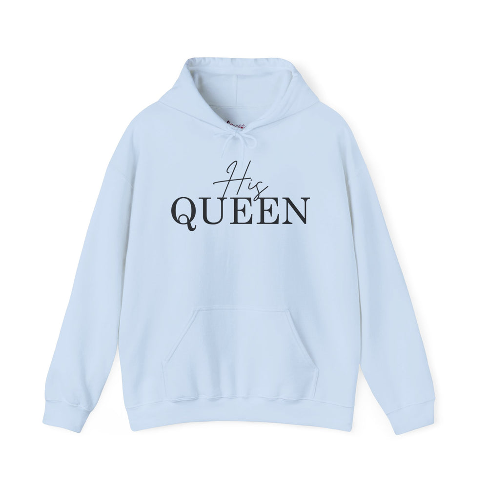 Matching  "His Queen" Unisex Hoodies – Modern Couple’s Typography Pullovers – Premium Fleece Anniversary & Valentine’s Sweatshirts