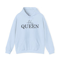 Matching  "His Queen" Unisex Hoodies – Modern Couple’s Typography Pullovers – Premium Fleece Anniversary & Valentine’s Sweatshirts