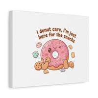 Donut Snacks Pun Canvas | Food & Snack Humor, Cozy Kawaii Art