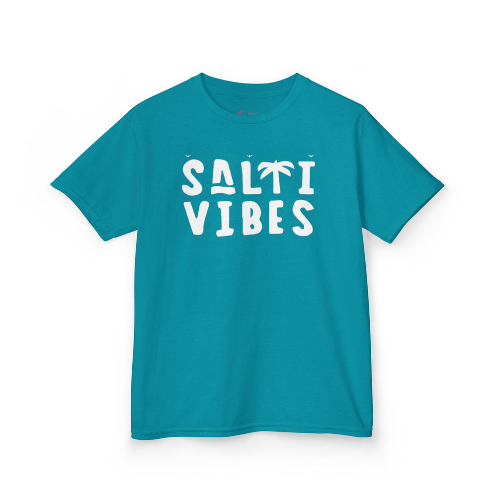 Gildan 5000B | Kids’ "Salty Vibes" Premium Cotton T-Shirt – Tropical Beach & Summer Vacation Tee