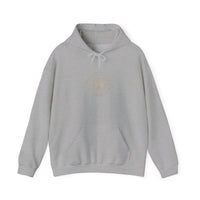 Celestial Zodiac Crest Hoodie | astrology constellation, metallic foil accents