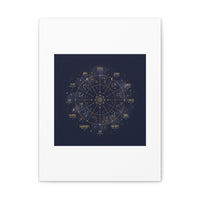 Gold Zodiac Wheel Canvas | Astrology Constellation Art, Cosmic Wall Print
