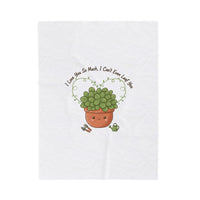 I Love You So Much Leaf Pun Velveteen Blanket | Plant Parent Humor, Sage Cream