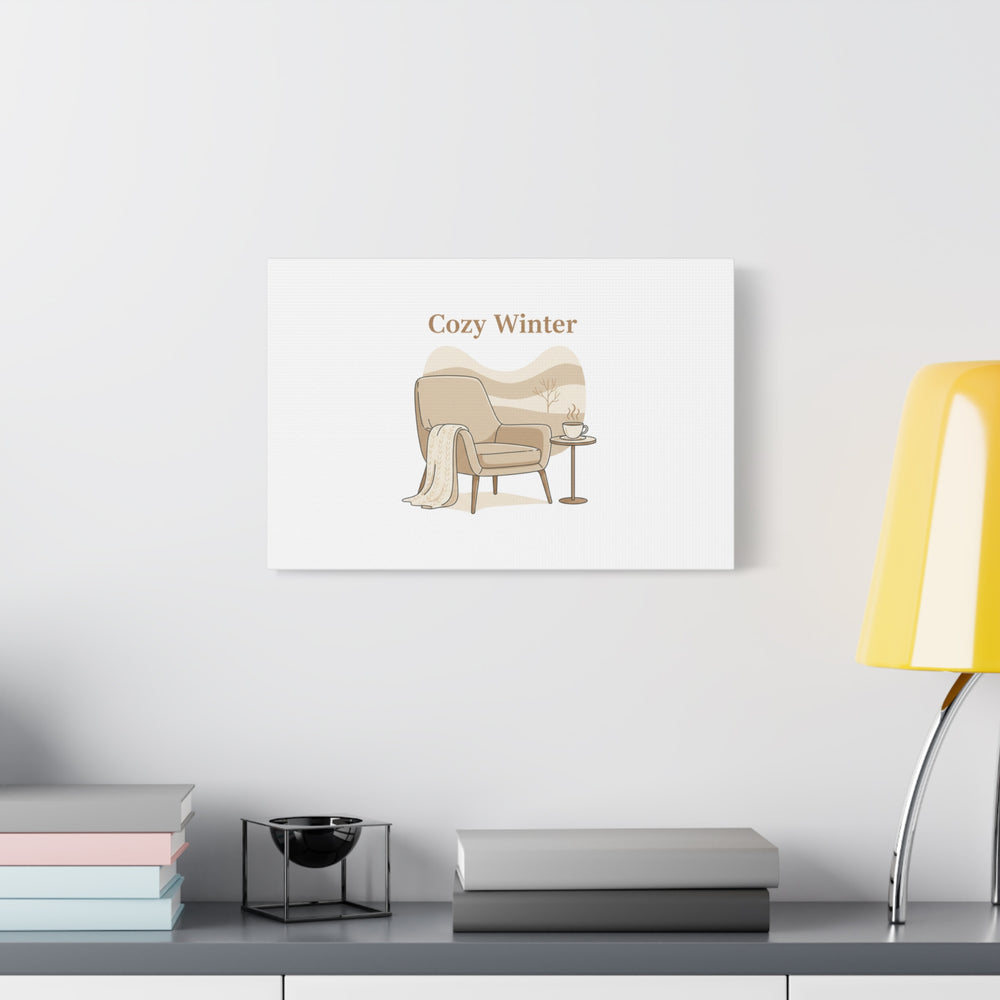 Cozy Winter minimal line art Canvas | Slow Life, soft life neutral wall decor