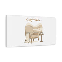 Cozy Winter minimal line art Canvas | Slow Life, soft life neutral wall decor