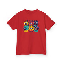 Gildan 5000B | Kids' "Happy & Joyful" Emoji Crewneck Tee – Fun Cartoon Character Graphic T-Shirt