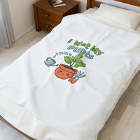 I Wet My Plants Velveteen Blanket | Plant Parent Humor, Succulent Pun