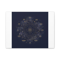 Gold Zodiac Wheel Canvas | Astrology Constellation Art, Cosmic Wall Print