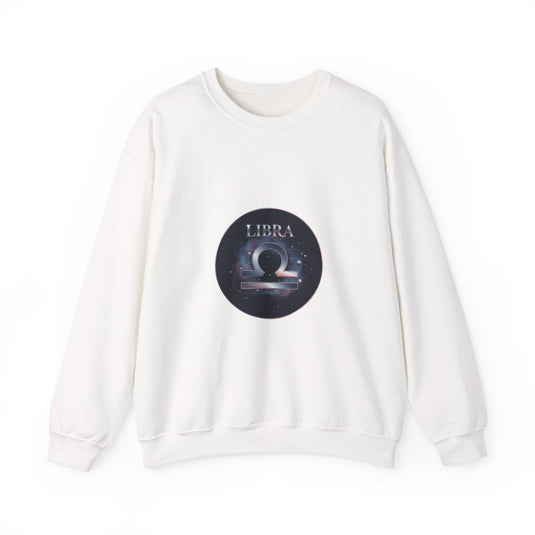 Libra Constellation Crewneck Sweatshirt | Zodiac Astrology, Cosmic Galaxy Shimmer