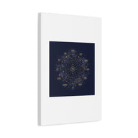 Gold Zodiac Wheel Canvas | Astrology Constellation Art, Cosmic Wall Print