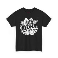Gildan 5000 | Aloha Floral Hibiscus T-Shirt - Tropical Botanical Graphic Tee - Hawaiian Summer Aesthetic Shirt