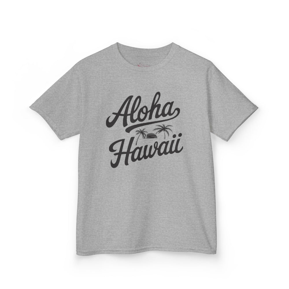 Gildan 5000B | Kids’ Tropical Vibes "Aloha Hawaii" Graphic Tee – Soft Cotton Summer T-Shirt