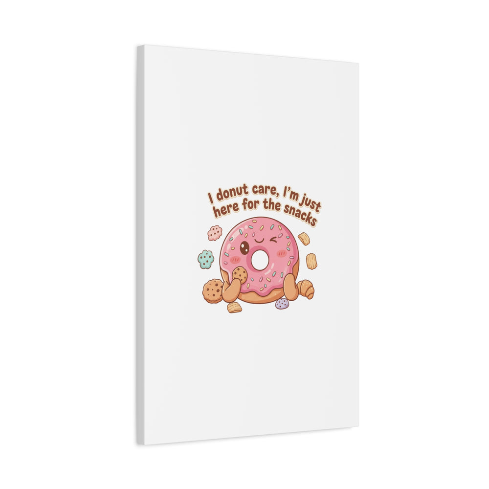 Donut Snacks Pun Canvas | Food & Snack Humor, Cozy Kawaii Art