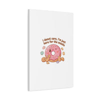 Donut Snacks Pun Canvas | Food & Snack Humor, Cozy Kawaii Art