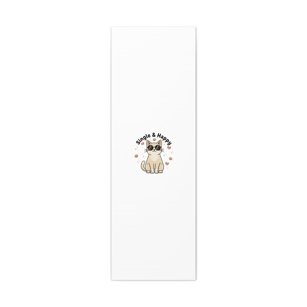 Single & Happy Cat Canvas | Anti Valentine, Sarcastic Valentine Wall Art