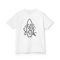 Gildan 5000B | Kids' "Go Surf" Tropical Vibes T-Shirt – Soft Cotton Summer Graphic Tee