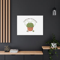 I Can't Even Leaf You Canvas, Plant Parent Pun | Sage Cream Botanical Art