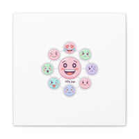 Hand-Drawn Emoticon Sticker Pattern Canvas | Cute Emoji Repeat Print