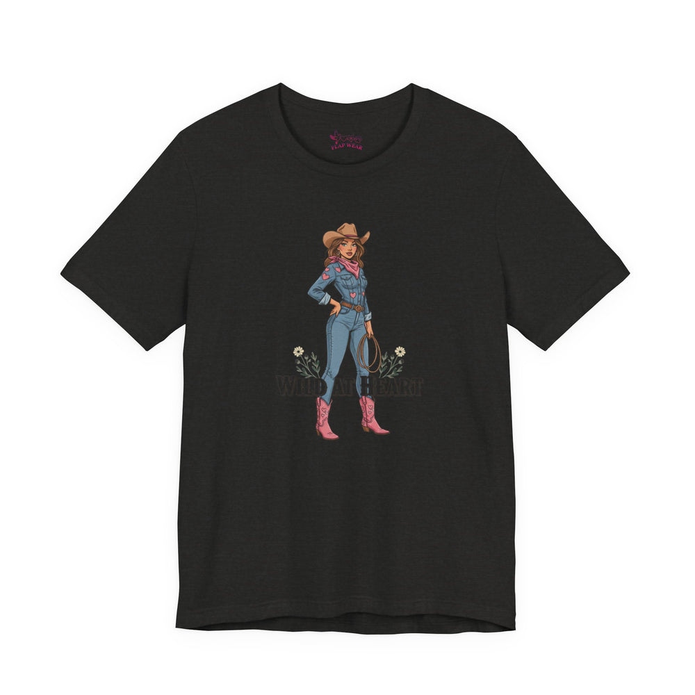 Bella+Canvas3001 | Wild at Heart Cowgirl Tee | Western Valentine, boot heart design
