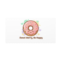 Donut Worry Be Happy Canvas, Matte Stretched Wall Art | Food Pun Decor