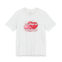 Bella+Canvas3001 | You Make Me Sparkle T-Shirt | Galentine's Friendship Tee, Pink Heart Design