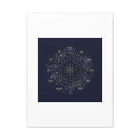 Gold Zodiac Wheel Canvas | Astrology Constellation Art, Cosmic Wall Print