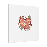 Independently Unloved Heart Print Canvas | Anti Valentine, Single Humor