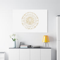 Gold Leo Zodiac Canvas, Astrological Constellation Art | Metallic Lion Wall Art
