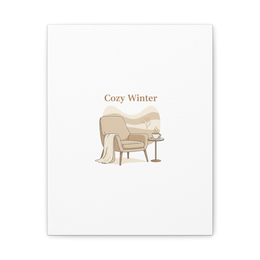 Cozy Winter minimal line art Canvas | Slow Life, soft life neutral wall decor