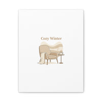 Cozy Winter minimal line art Canvas | Slow Life, soft life neutral wall decor