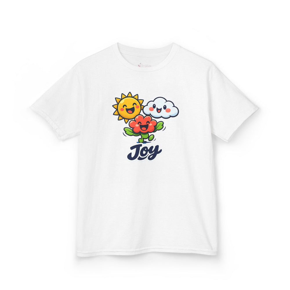 Gildan 5000B | Kids' "Joy" Sunny Day Graphic Tee – Soft Cotton Summer T-Shirt | Little Sunshine "Joy" Unisex Kids' Tee