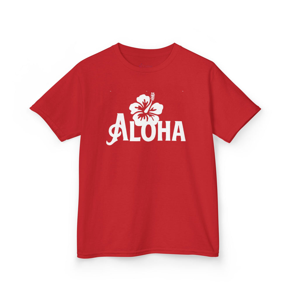 Gildan 5000B | Kids' Aloha Hibiscus Tropical T-Shirt - Soft Cotton Summer Tee