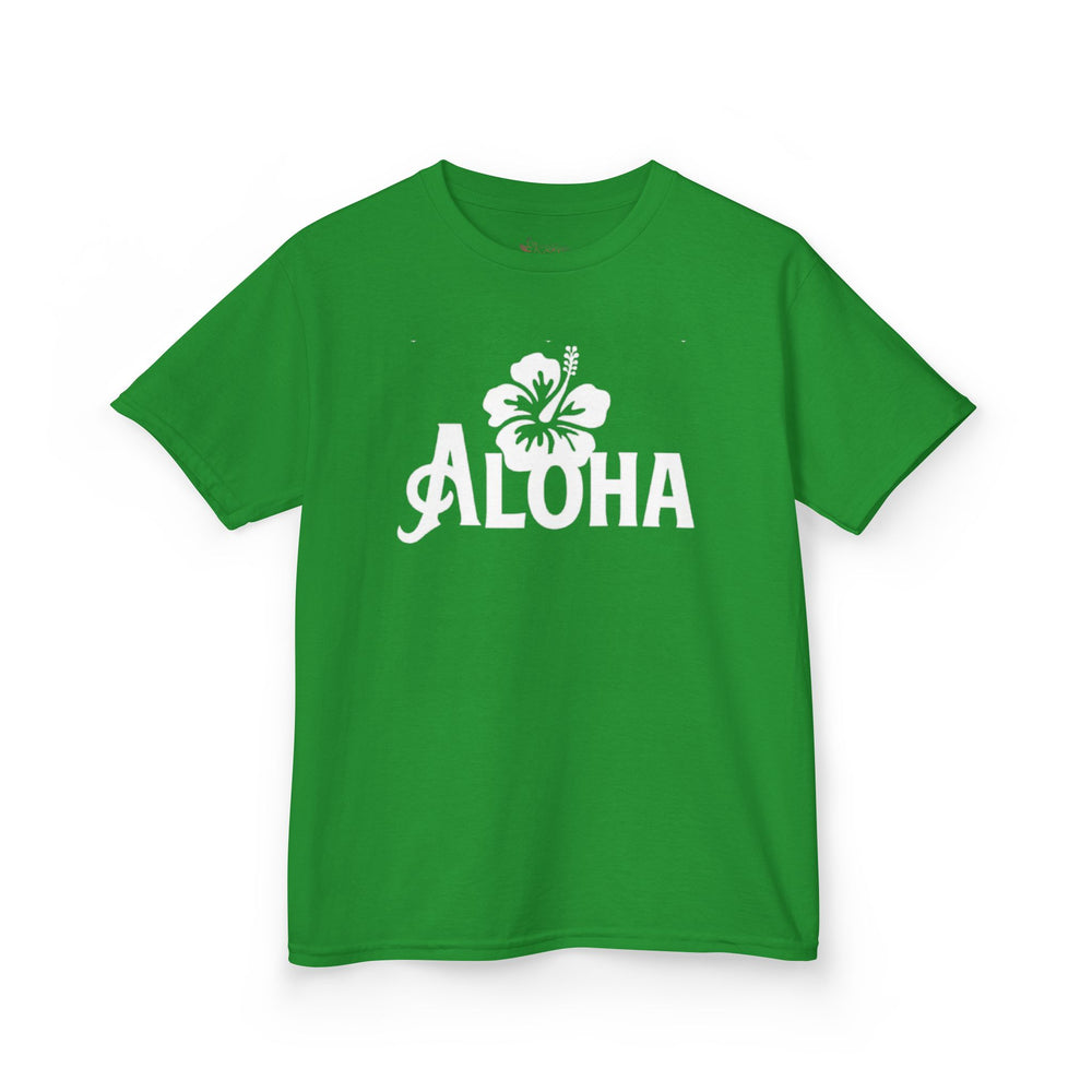 Gildan 5000B | Kids' Aloha Hibiscus Tropical T-Shirt - Soft Cotton Summer Tee
