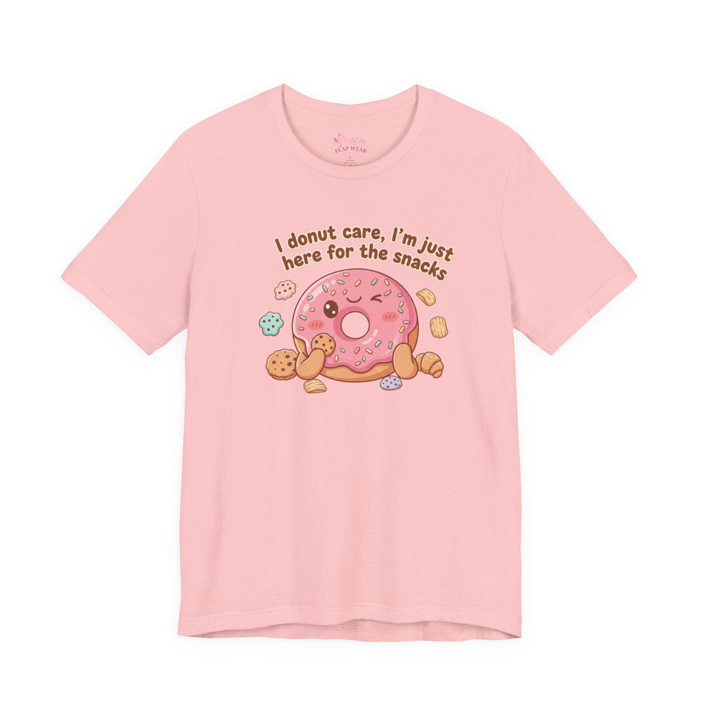 Bella+Canvas3001 | Donut I Donut Care Snack Pun Tee | food pun shirt, cute pastry tee