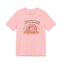 Bella+Canvas3001 | Donut I Donut Care Snack Pun Tee | food pun shirt, cute pastry tee